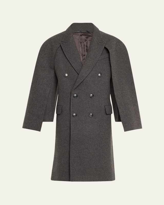 Andes Oversized Wool Coat with Removable Scarf
